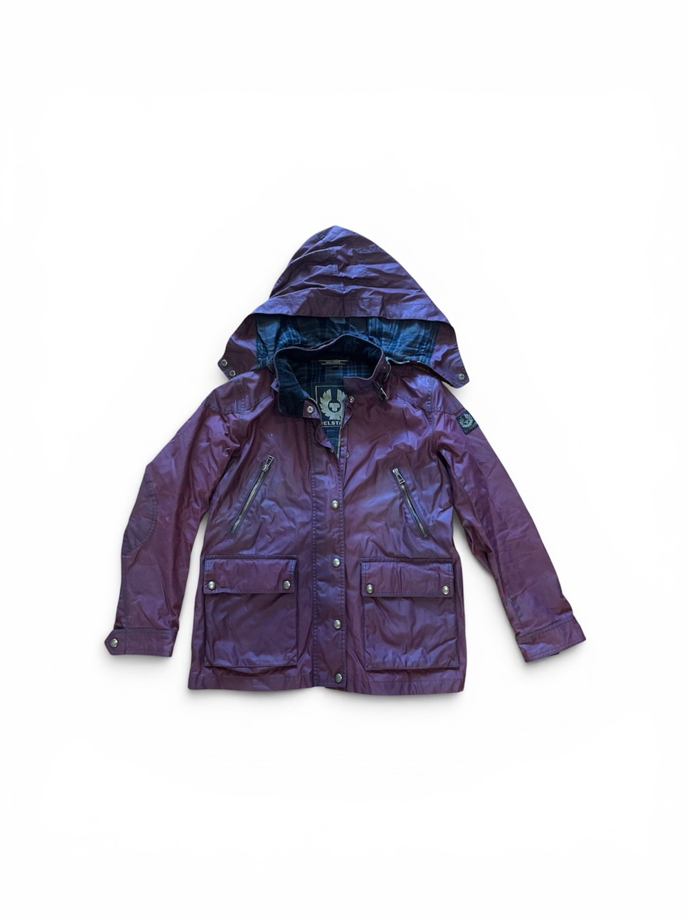 Belstaff Women's Deep Plum Hooded Utility Jacket